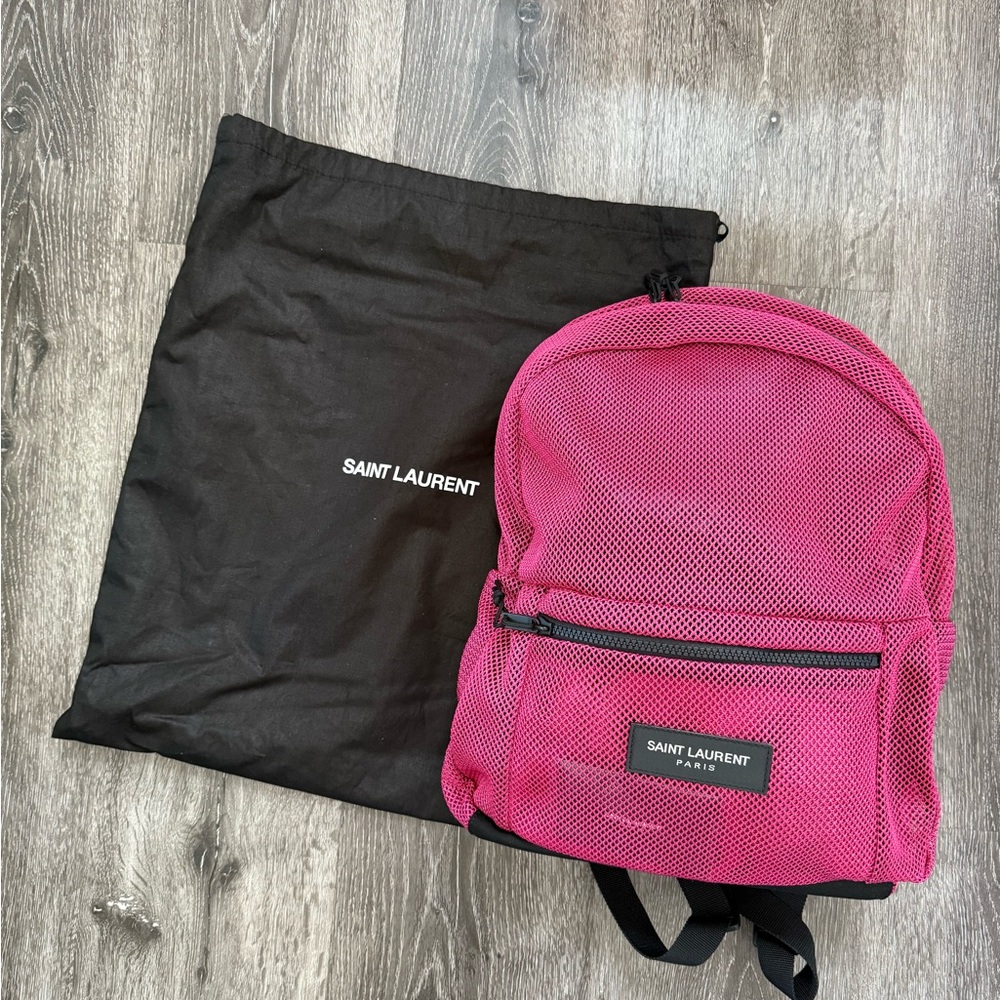 Saint Laurent Mesh Backpack in Pink (NEW)